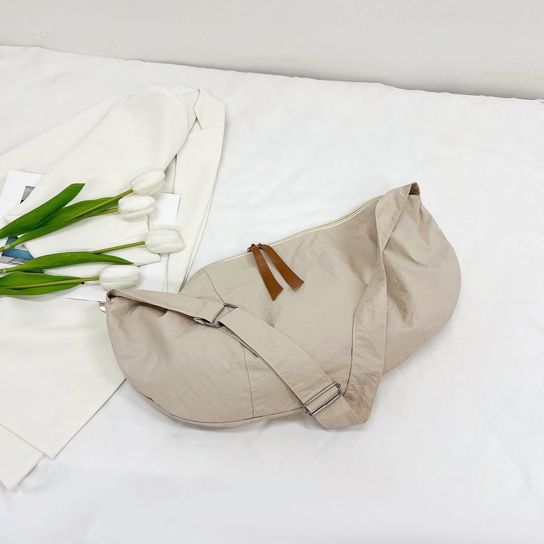 Cream Solid Shopper Hobo Bag
