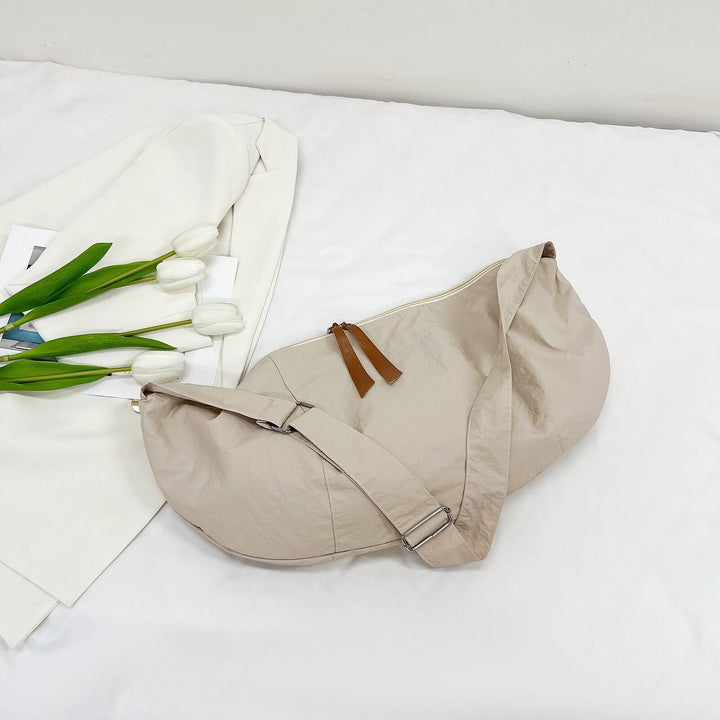 Cream Solid Shopper Hobo Bag