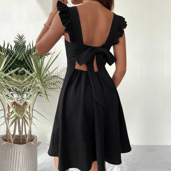 Black Ruffle Sleeve Dress