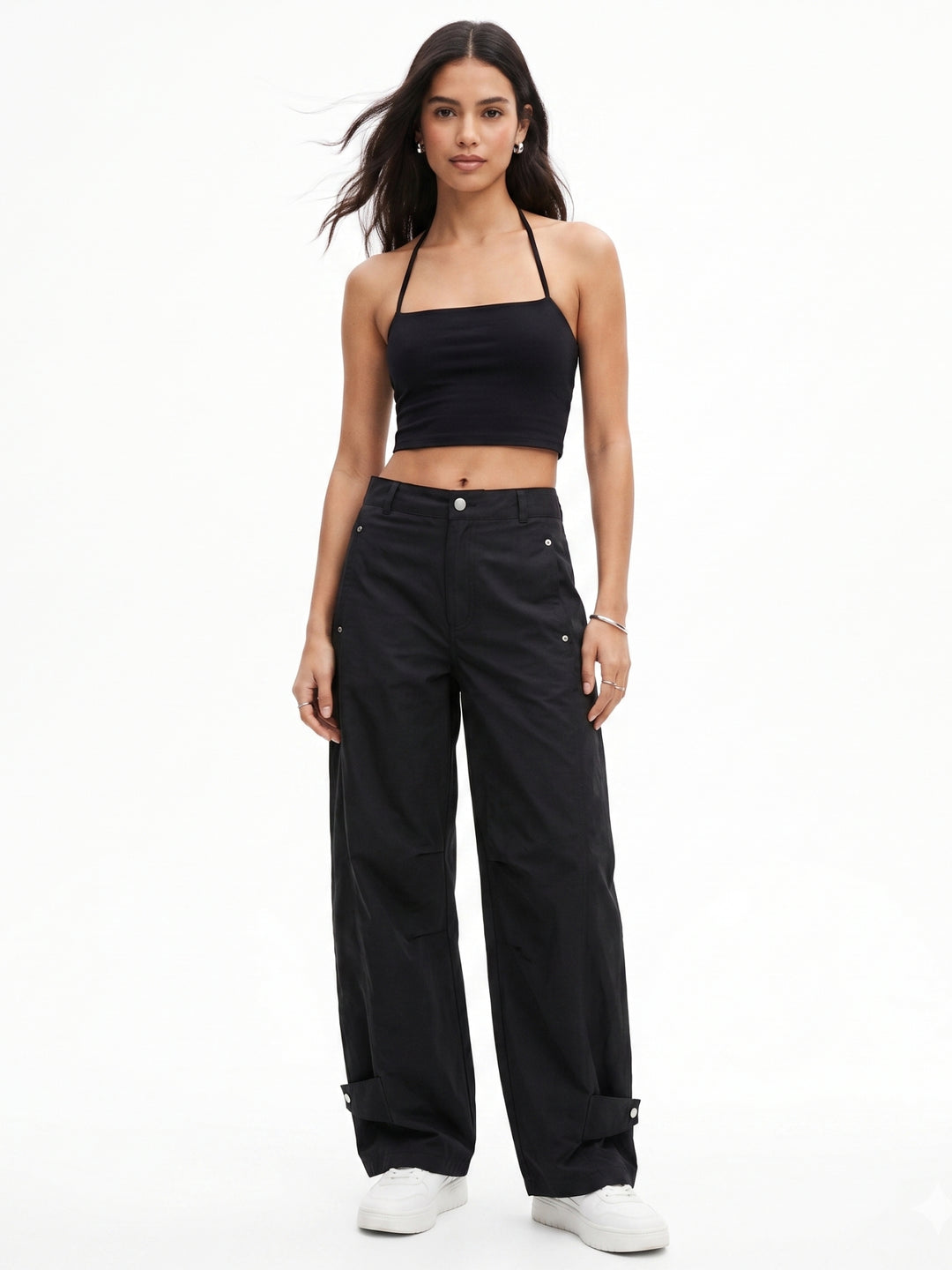 Black Pocket Detail Relaxed Trouser