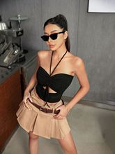 Black Strappy Cut Out Cami Top