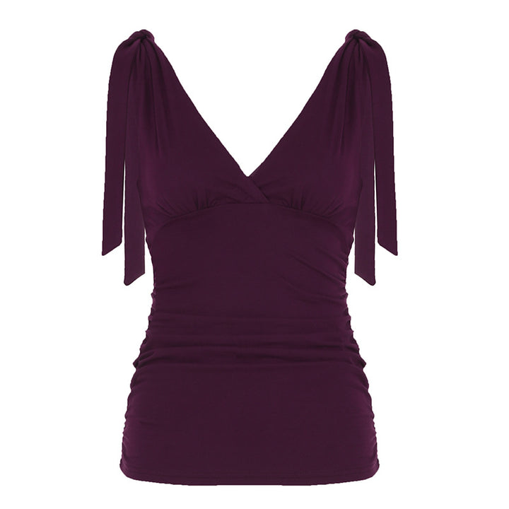 Purple Ruched Fitted Top