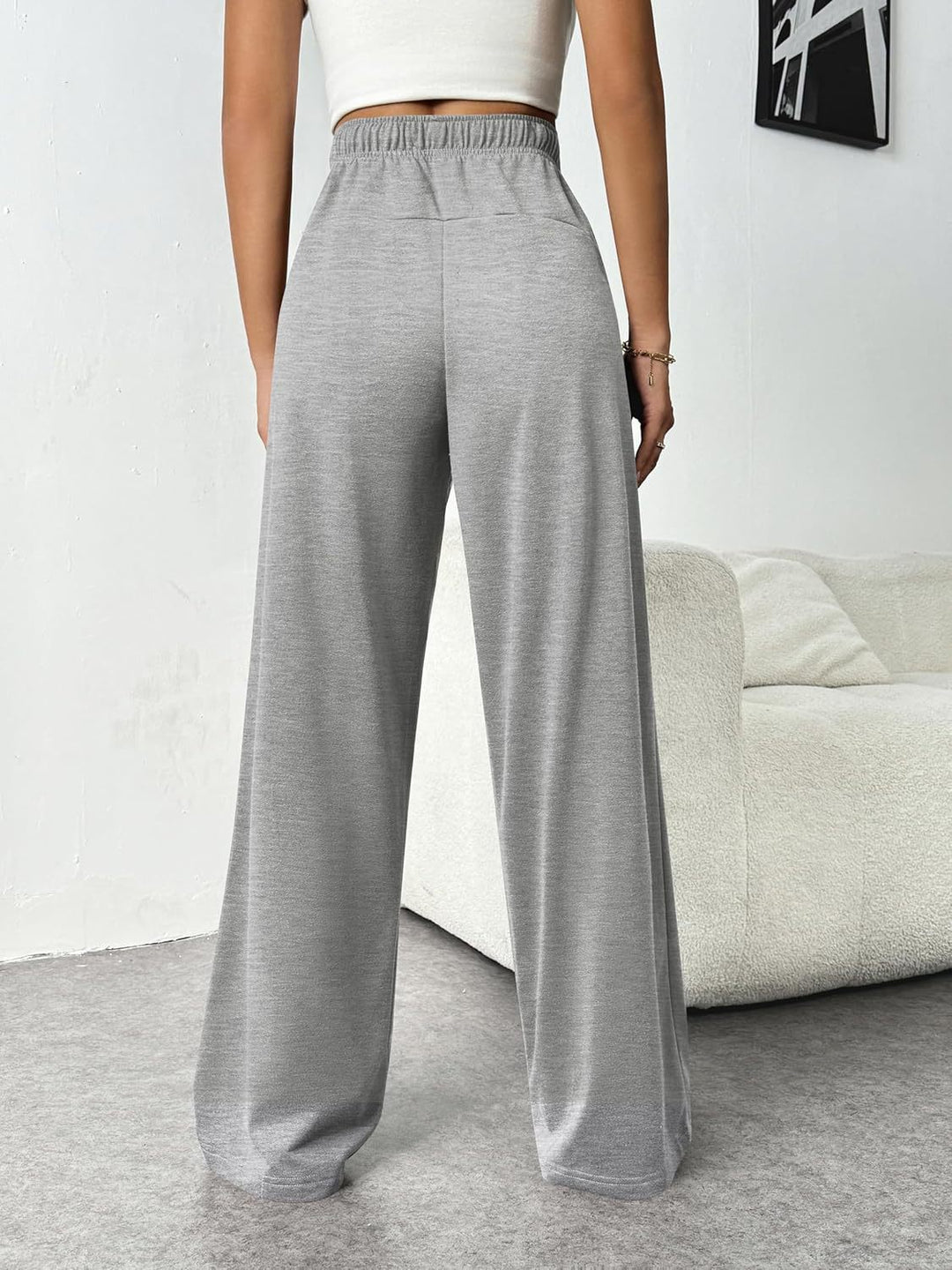 Grey Waist Tie Up Sweatpant