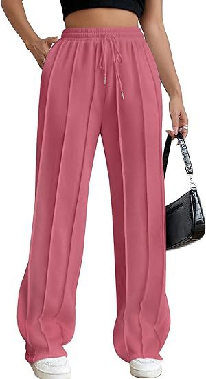Pink Elasticated Regular Fit Drawstring Joggers