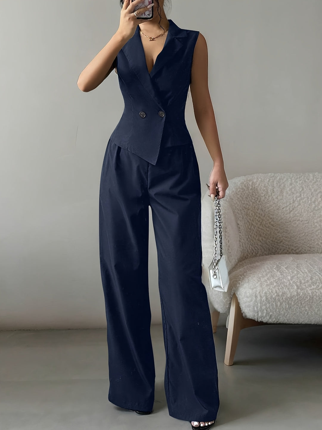 Grey Waist Coat Co-Ord Set