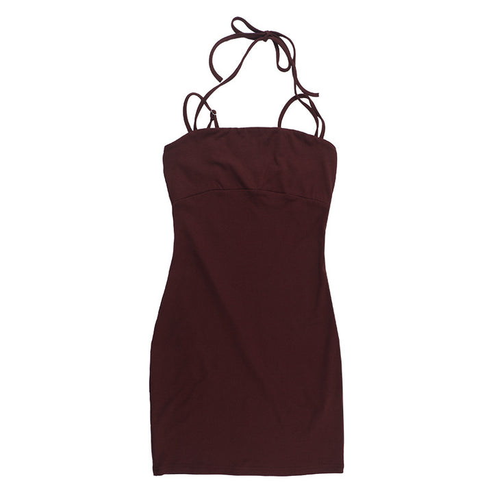 Brown Double Strap Bodycon Dress