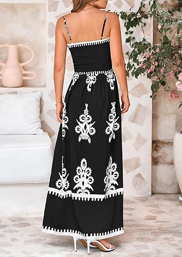 Black Strappy Contrast Coloured Printed Dress