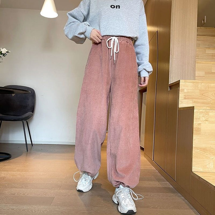 Pink Textured Parachute Pant