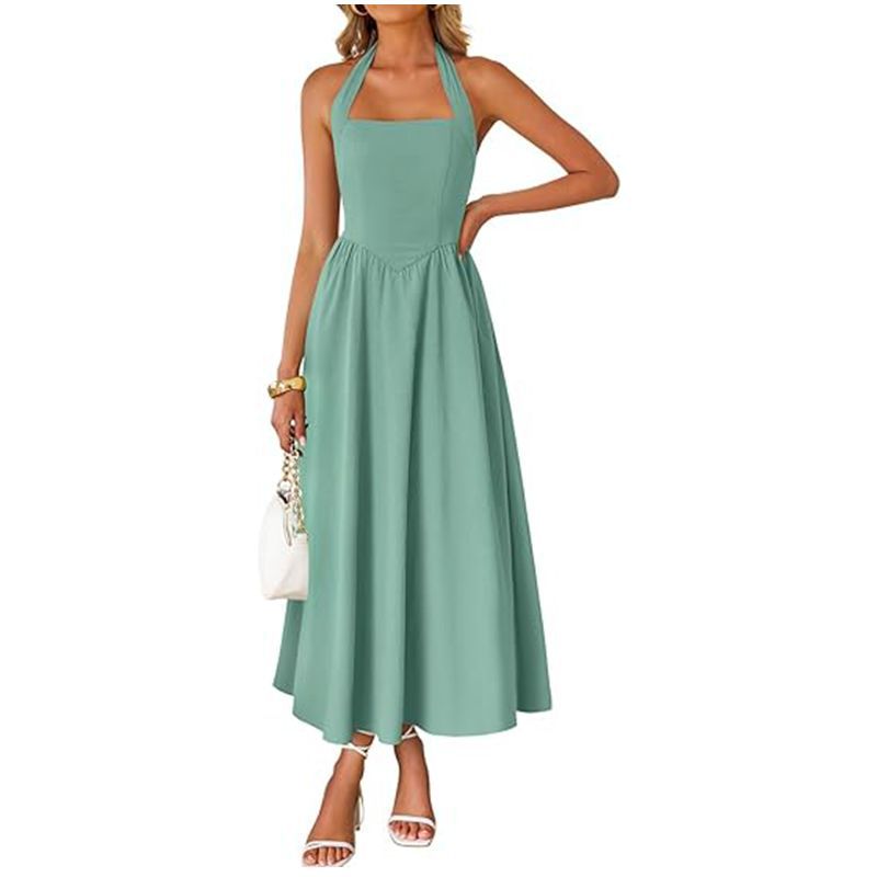 Mint Square Halter Neck Dress