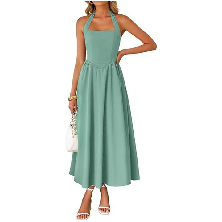 Mint Square Halter Neck Dress