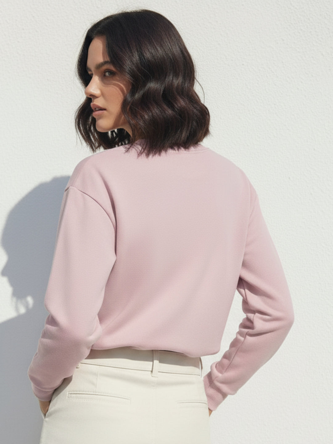 Pink Bold Bow Embroidery Sweatshirt