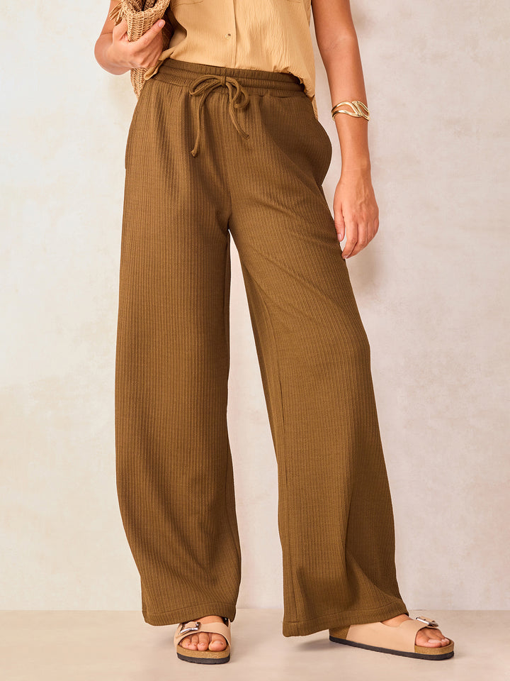 Olive High Waisted Wide Leg Trousers