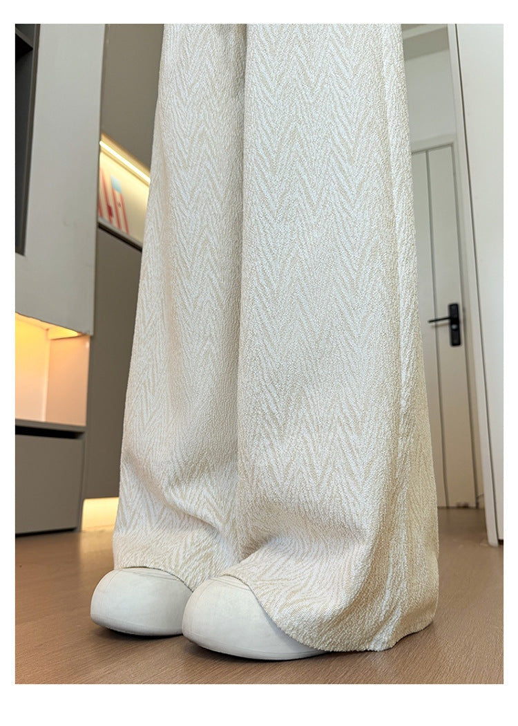 Cream High Waist Wide Leg Pant