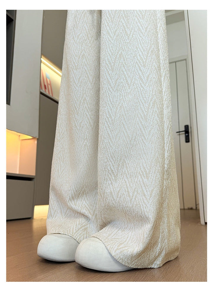 Cream High Waist Wide Leg Pant