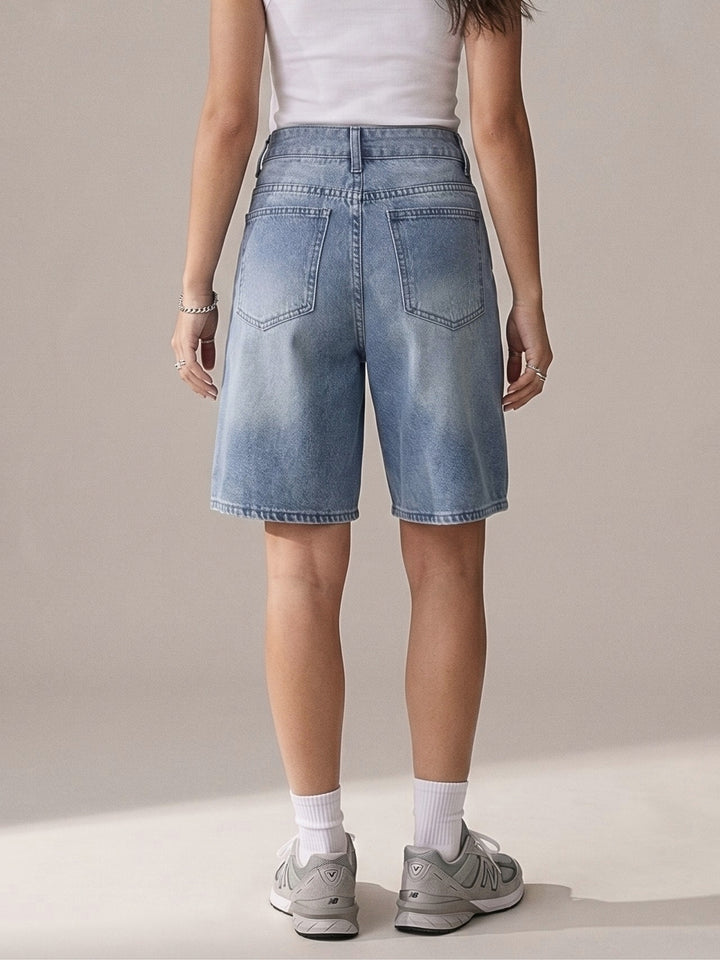 Blue Relaxed Washed Out Jorts