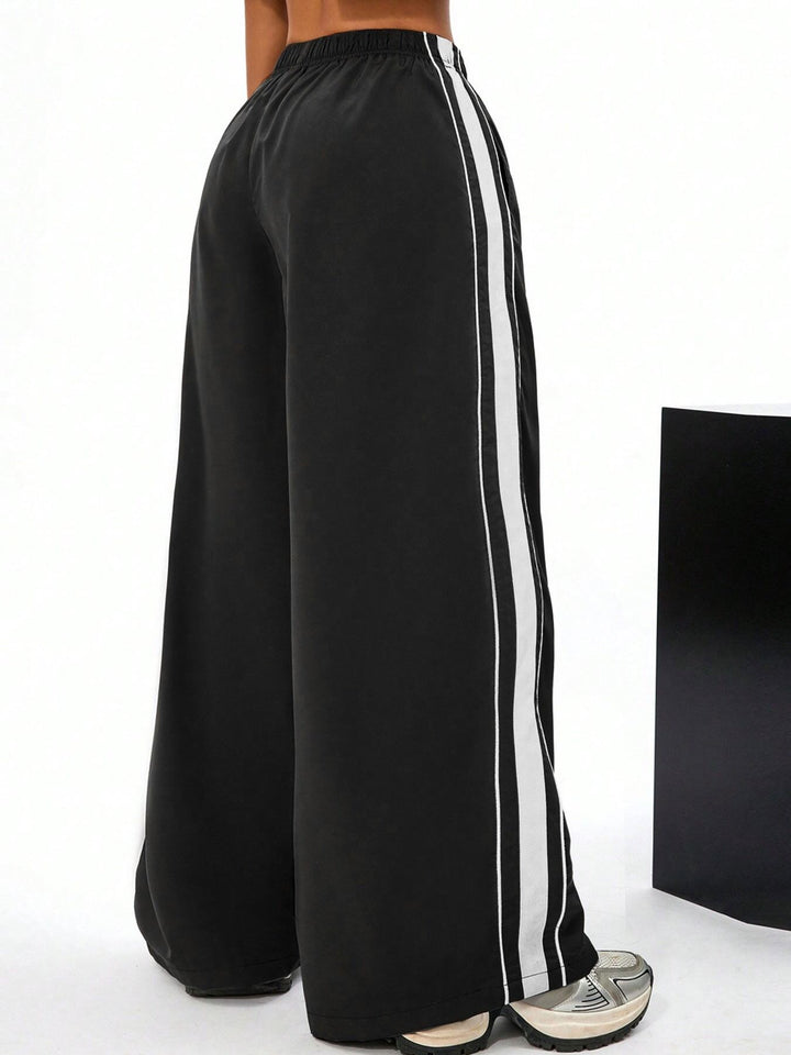 Black Varsity Side Stripe Sweatpants