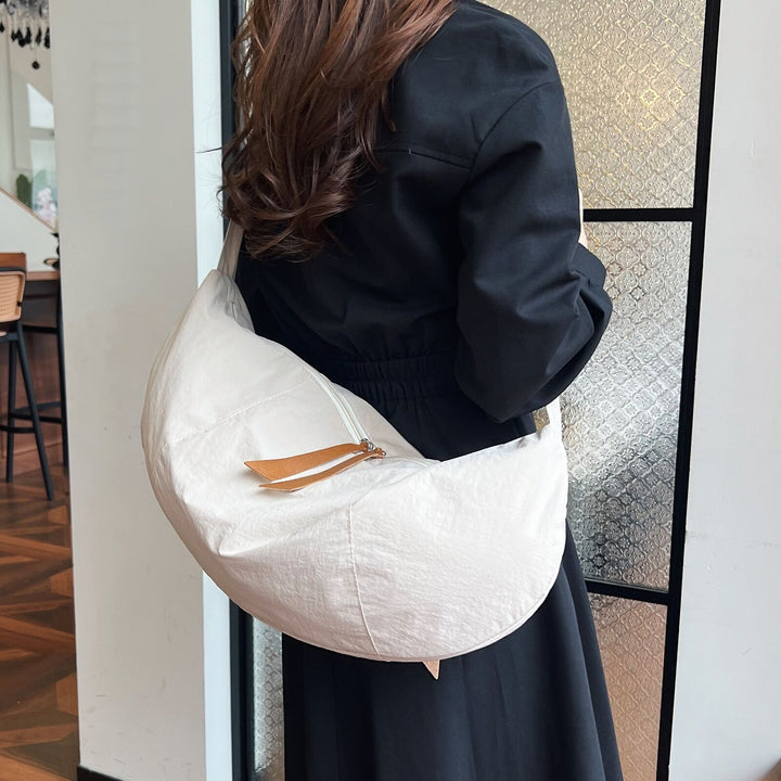 Cream Solid Shopper Hobo Bag