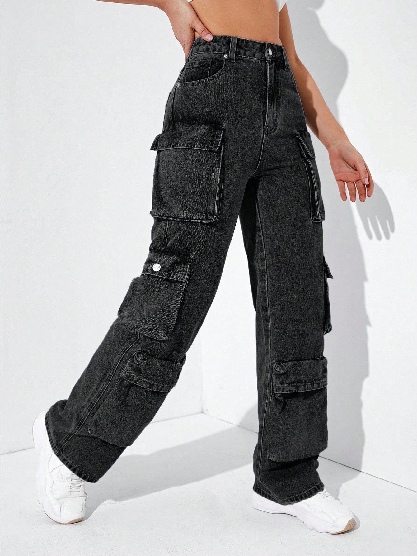 Black Washed Utilitarian Denims