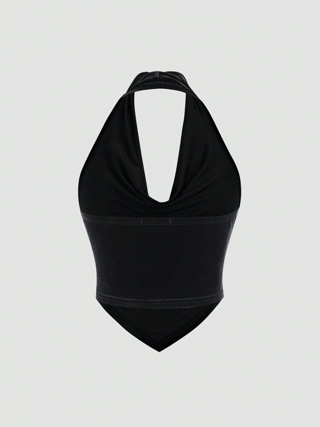 Black Cowl Neck Asymmetrical Top