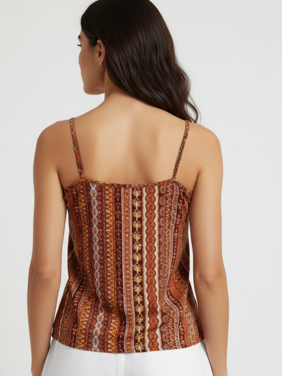 Multi Spaghetti Strap Printed Top