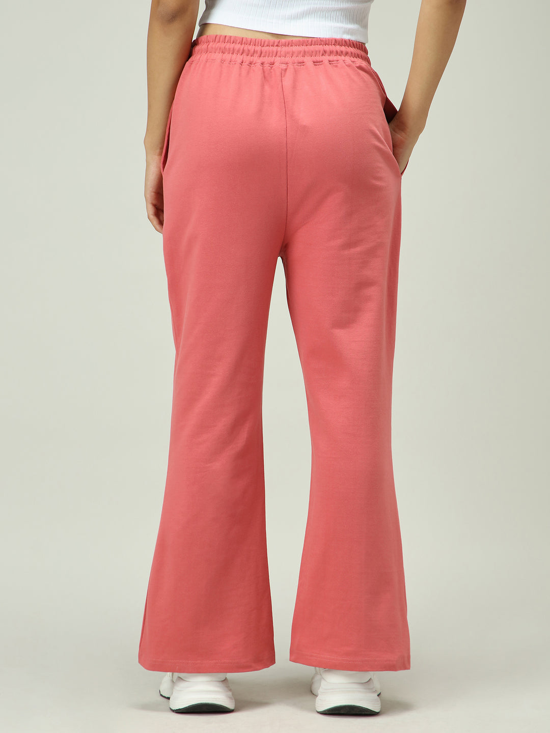 Mauve Solid Pintuck Sweatpants