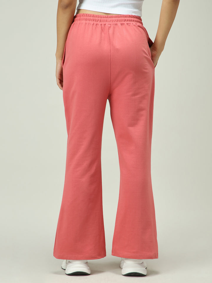 Mauve Solid Pintuck Sweatpants