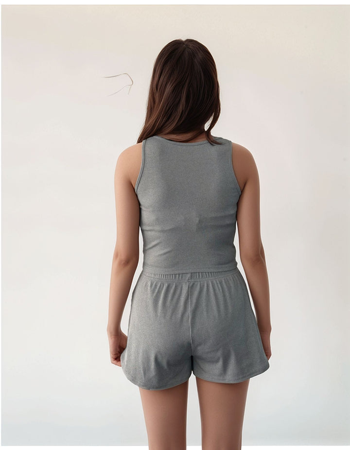 Grey Casual Solid Co-Ord Set