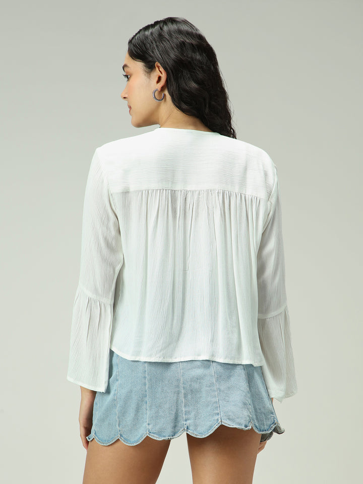 White Button Down Flowy Shirt