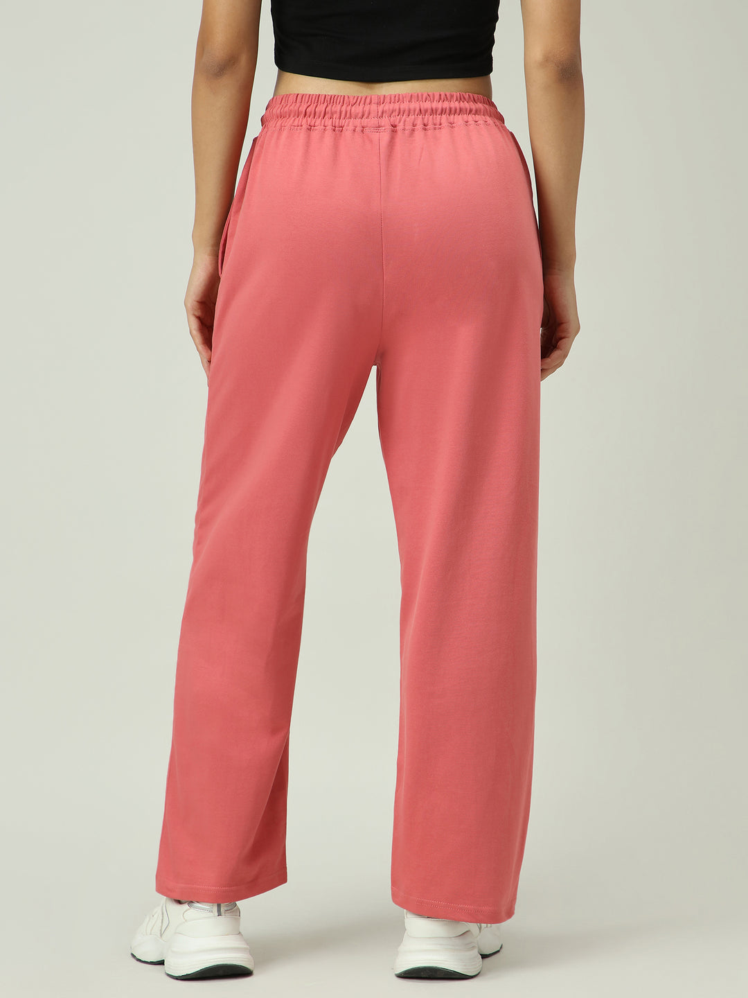 Mauve Solid Pintucked Sweatpant