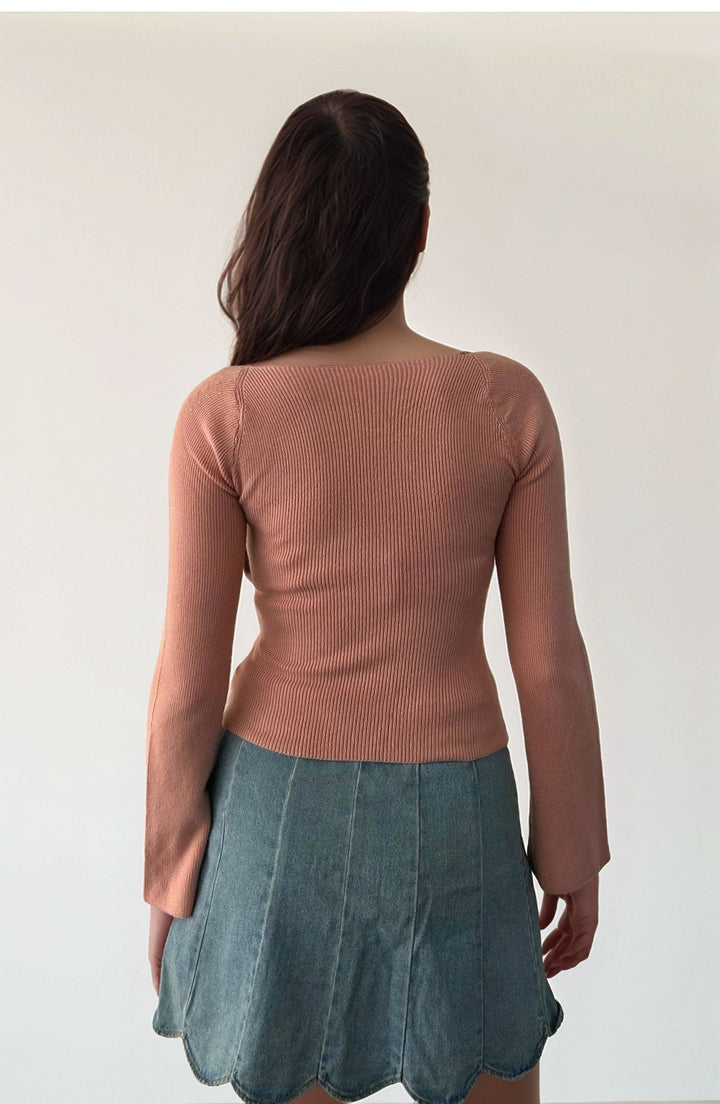 Pink Sweatheart Neckline Flat Top