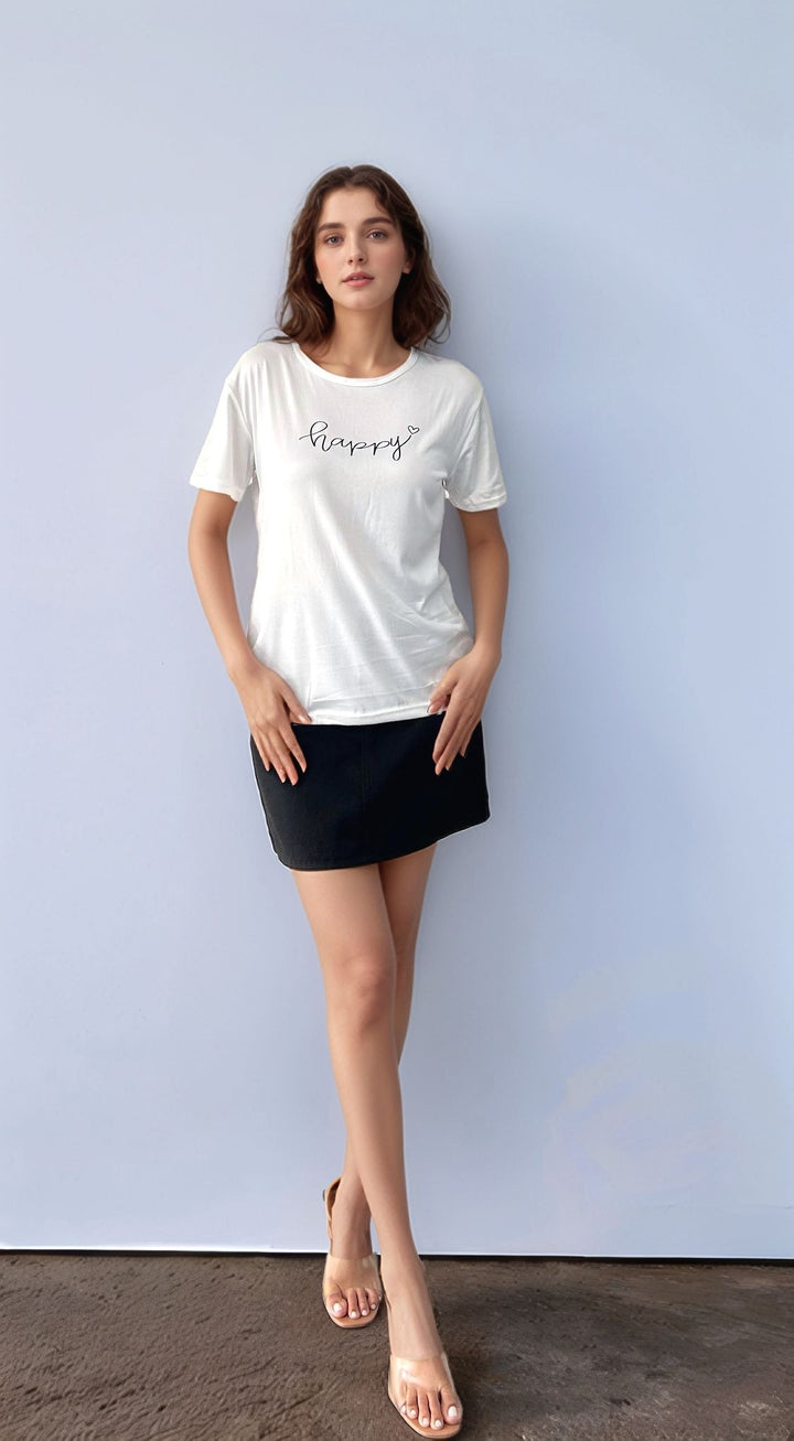 Regular White Graphic T-Shirt