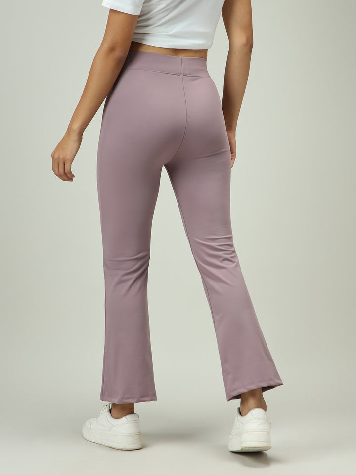 Mauve Fitted Flared Leggings