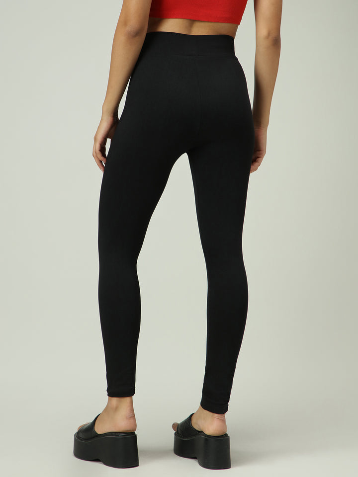 Black Criss Cross Waistband Leggings