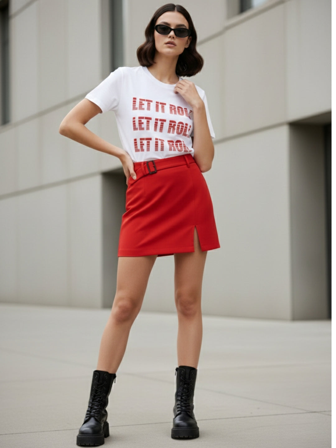 White Regular Fit Graphic Tshirt