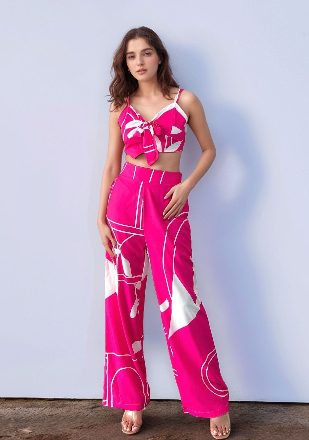Pink Tropical Print Coord Set