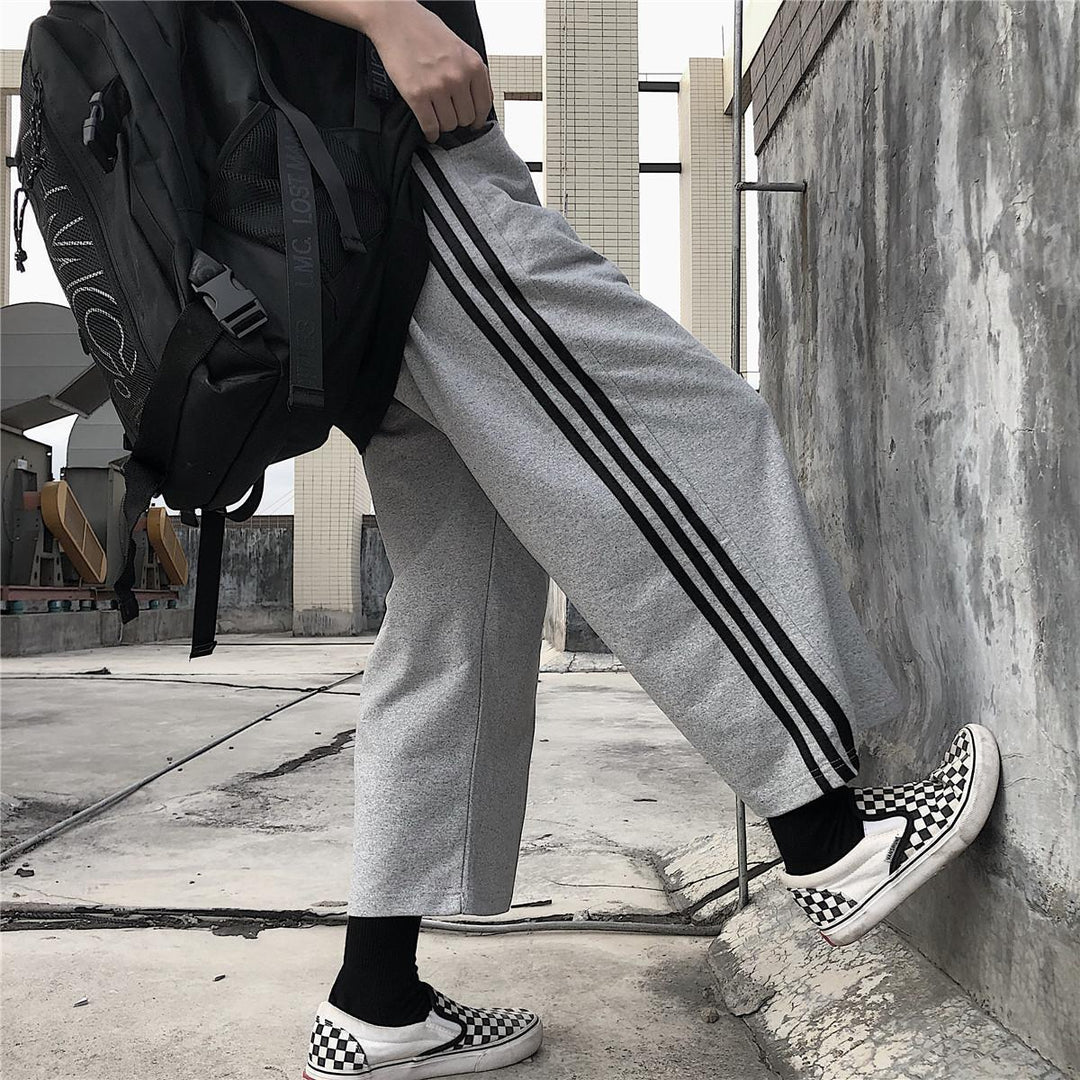 Gray Contrast Black Striped Jogger