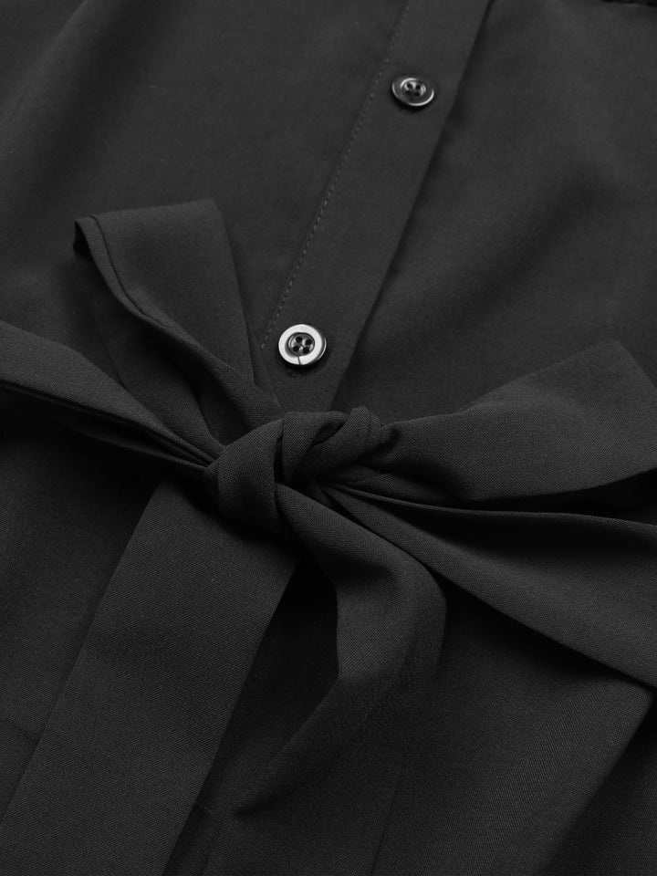 Black Sleeveless Lace Detail Dress