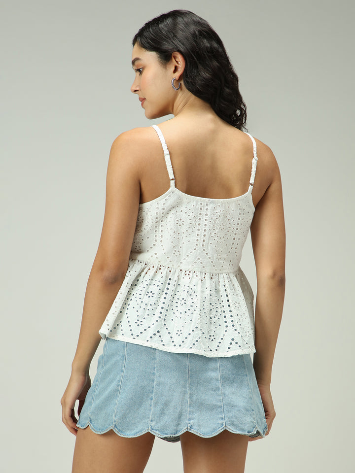 White Strappy Aline Schifley Top