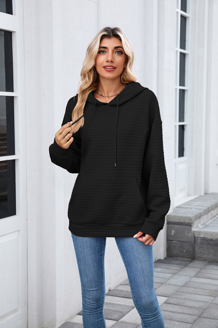 Black Full Sleeves Solid Hoodie
