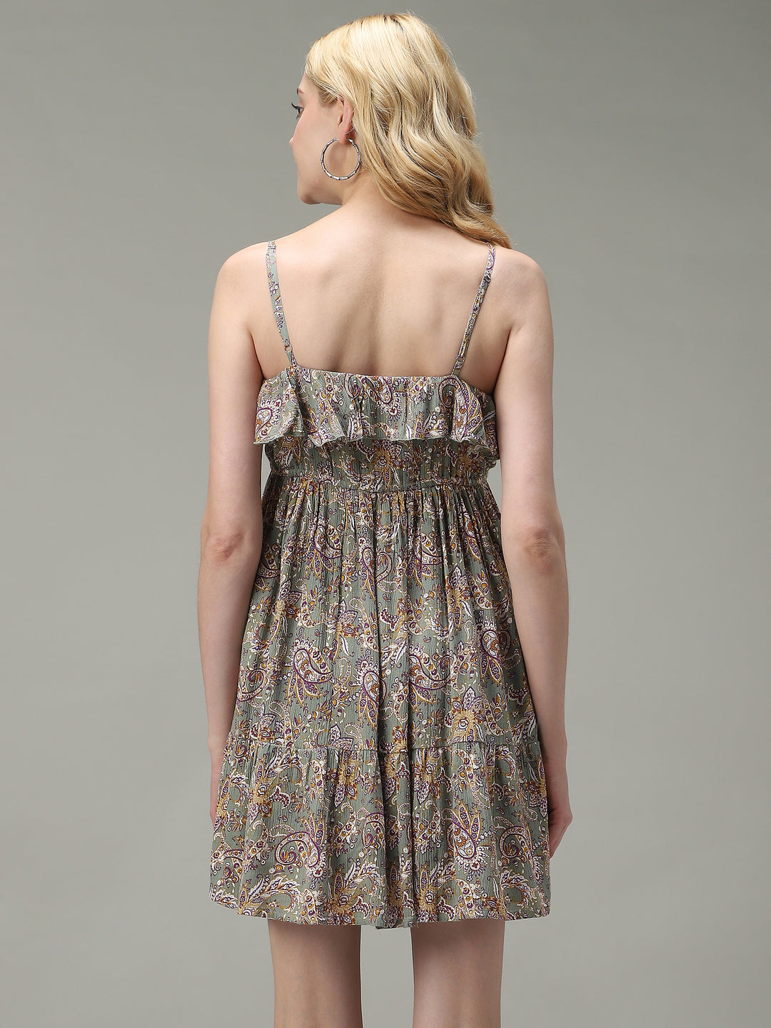 Green Noodle Stap Printed Dress