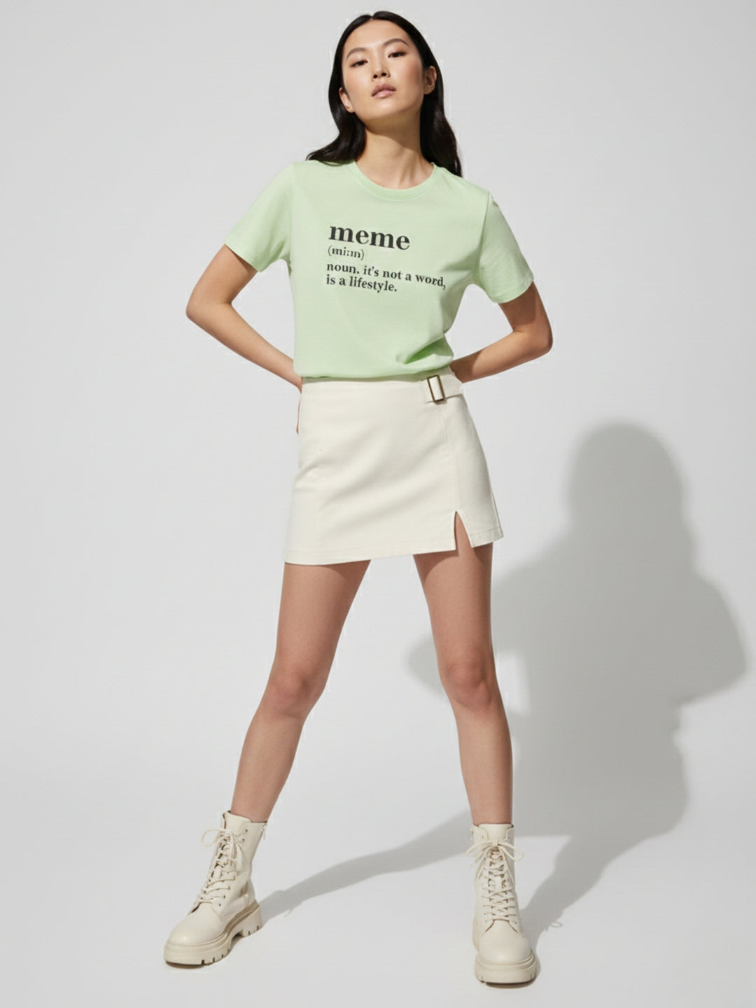 Lime Regular Fit Graphic Tshirt
