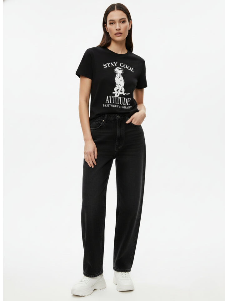 Black Short Sleeves Crew Neck T-Shirt