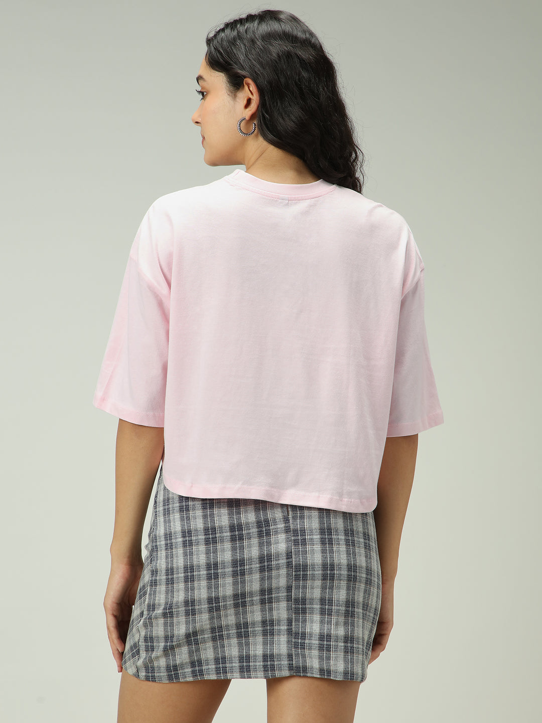 Pink Graphic Cropped Boxy T-Shirt