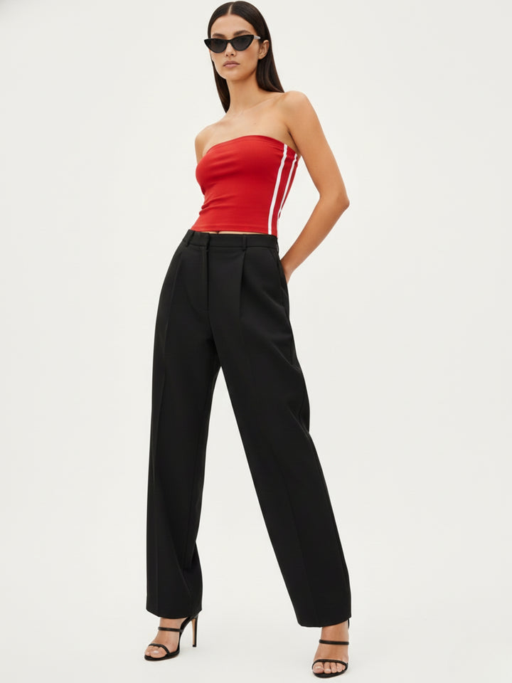 Red Tube Striped Top