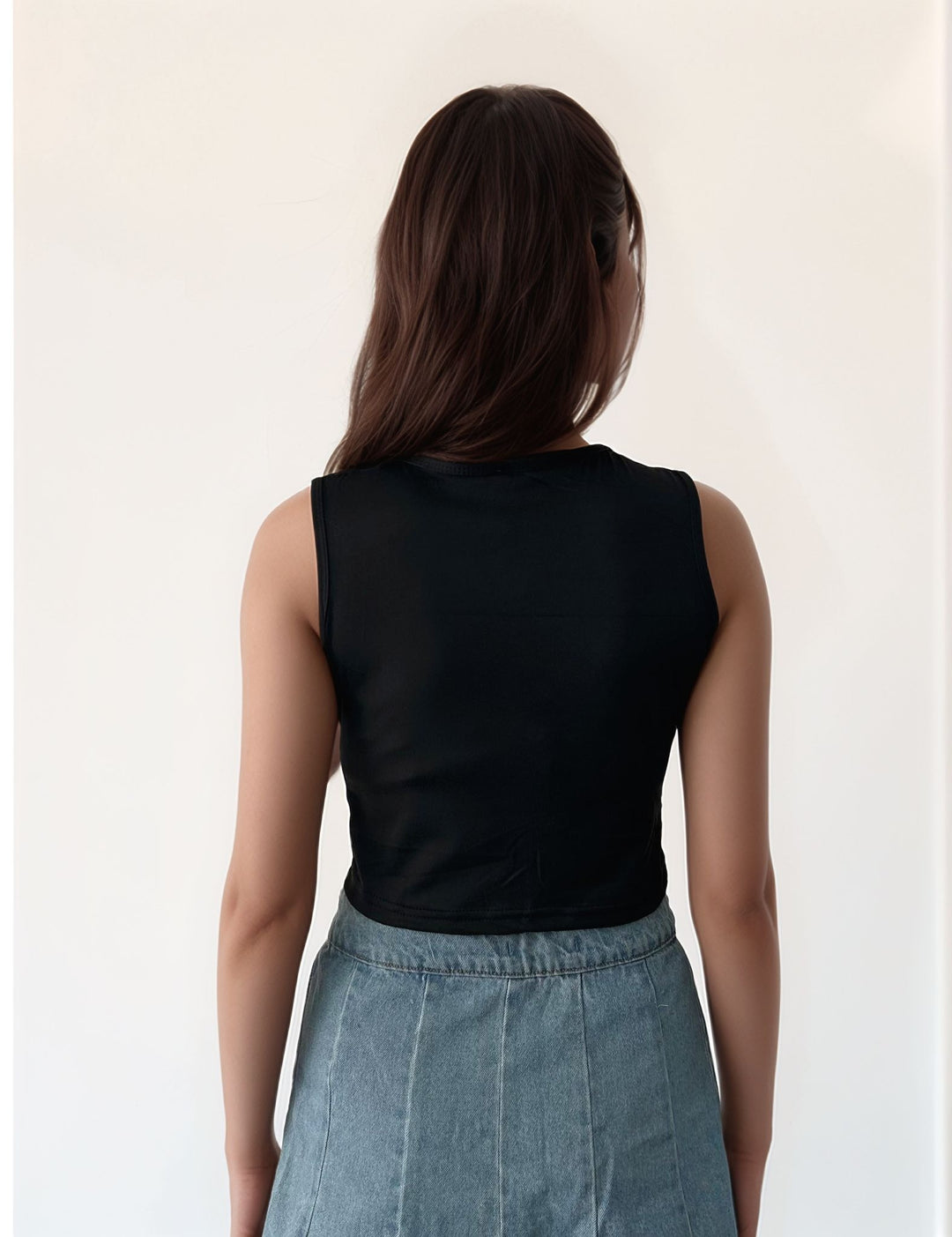 Black Basic Cropped Top