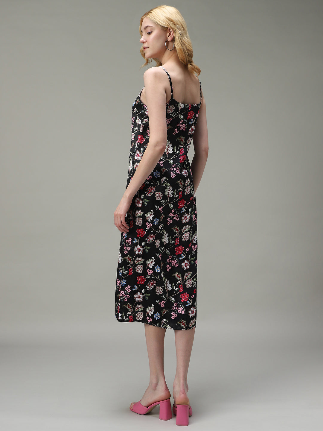 Multi Side Slit Satin Dress