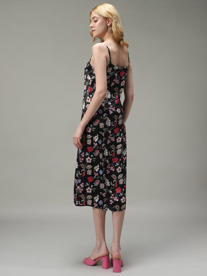 Multi Side Slit Satin Dress