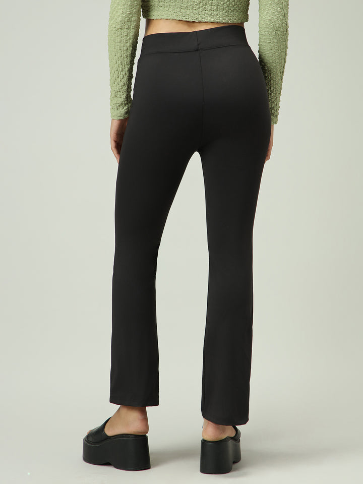 Black Fitted Flared Leggings