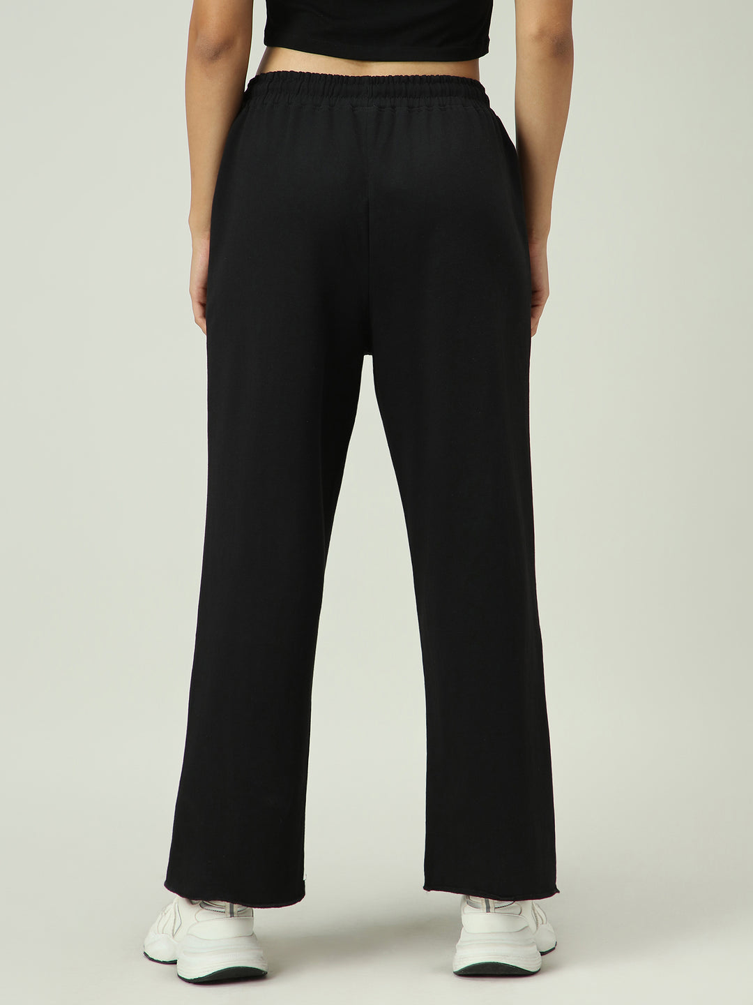 Black Patch Pocket Wide Leg Sweatpants