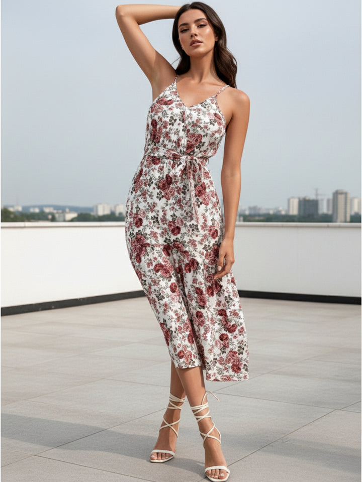White Halter Neck Printed Dress